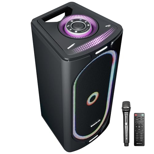 Image of ZEBRONICS ROXOR PRO Party Bluetooth Speaker, Dolby Audio, 120W, Upto 6h Battery, Karaoke, Bluetooth v5.4 | HDMI (ARC) | TWS | USB | Mic /GT Input | Aux, RGB LED, Dual 6.5 inch Drivers,Wireless Mic