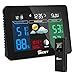 Produktbild SKEY 15 IN 1 Wetterstation Funk mit Außensensor und Funkuhr, Farbdisplay Digital Thermometer-Hygrometer für Innen und außen, inkl. Außensensor, Hintergrundbeleuchtung in Farbe,Schwarz