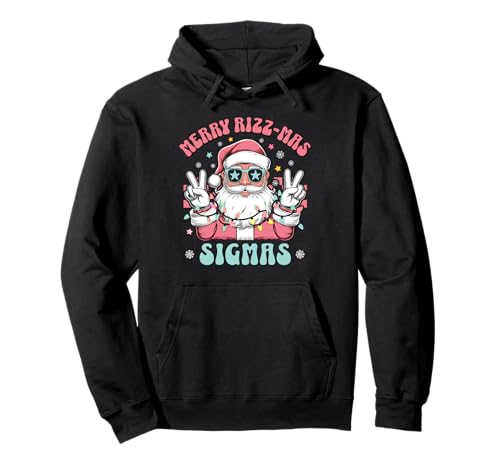 Retro Merry RizzMas Sigmas Gen Alpha Middle School Christmas Felpa con Cappuccio