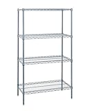 Quantum Storage Systems WR86-1460GY Wire Shelving 4 Shelf Wire Starter Units, 14' x 60' x 86', Gray Epoxy