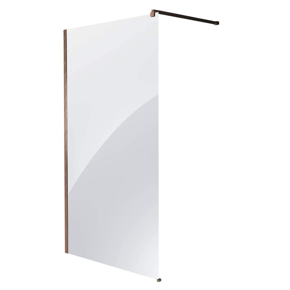 Milano Bronze Rosso Matte Shower Enclosure Screen - 760Mm