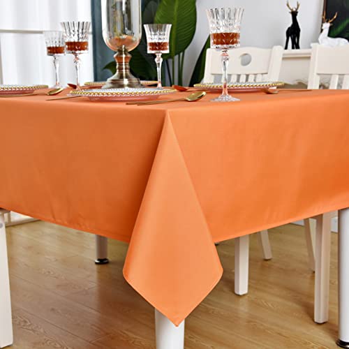 Kaipho Orange Square Tablecloth Waterproof Stain Resistant Wrinkle Free Table Cloth 210Gsm Polyester Wipeable Table Cover For Party, Banquet, Indoor And Outdoor - Rectangle/Rectangular, 60 X 60 Inch #TOP7