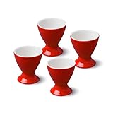 Klassisches, traditionelles einzelnes Eierbecher-Set aus weißem Porzellan. Ideal zum Servieren von frisch gekochten Eiern