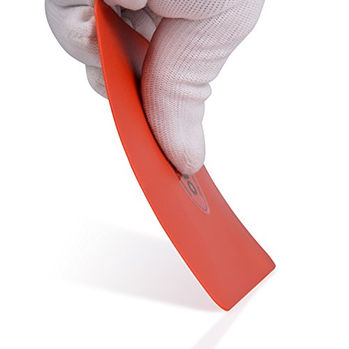 Foshio Vinyl Installing Tool Set Include White Hard Card, 4" Blue And Red Soft Card Style Edge Squeegee, White Fabric Felt For Squeegee Auto Window Film Wrap Tool #TOP5