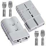 Shengbowi Forklift Battery Connector 2/0 AWG Gray 350A 600V Plug, Jumper Cable Plug Connect/Disconnect for Recovery Winch Towing Systems 2PCS