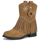 Choiran Girls Cowboy Boots with Fringe and Floral,...
