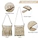 Sunwel Fashion Fringe Crossbody Bag with Rivets Western Purse Vegan Leather Tassel Shoulder Crossbody Bag for Women (beige)