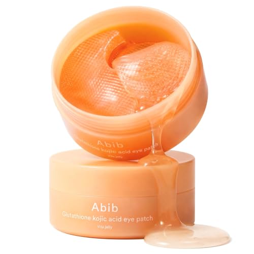 Abib Glutathione Kojic Acid Eye Patches for Radiance Dark Circles &amp; Dark Spots, with Tone-up Jelly, 60 Count, Korean Skin Care