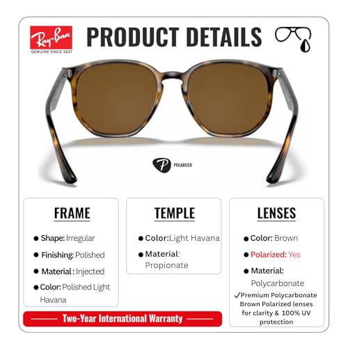 Image of Ray-Ban RB4306 Square-Round Shaped Sunglasses for Men & Women with Official RAYBAN Eyewear Kit