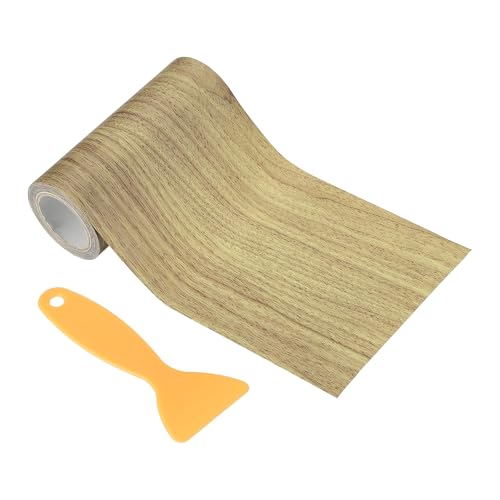 PATIKIL 6" X30' Self-Adhesive Wood Grain Repair Tape with Scraper Brown Oak