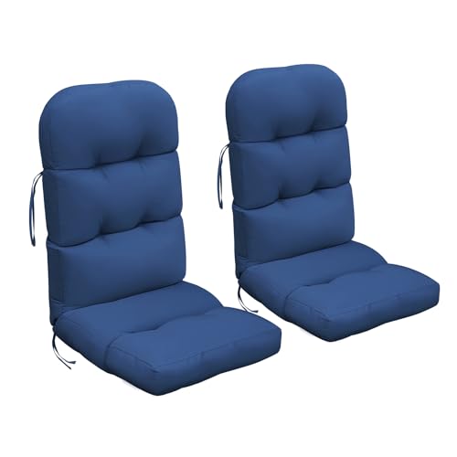 Skypatio Adirondack Chair Cushions Set of 2, Thickened Waterproof Outdoor Patio High Back Rocking Lawn Chair Cushions, Navy Blue