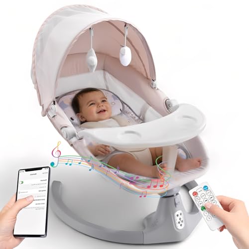 Image of SOFTIES Electric Baby Swing Cradle Automatic Rocker | Cradle for Newborn Baby 0-12 Months | Baby Sleeping Swing | Automatic Electric Cradle for Infants