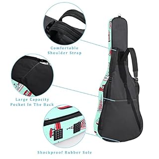 Étui rembourré pour guitare en tissu Oxford imperméable avec bandoulière réglable - Les Beatles, Paul McCartney, John Lennon, RIngo Starr, George Harrison Étui rembourré pour guitare en tissu Oxford imperméable avec bandoulière réglable – Image 3
