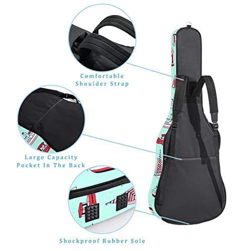 Étui rembourré pour guitare en tissu Oxford imperméable avec bandoulière réglable - Les Beatles, Paul McCartney, John Lennon, RIngo Starr, George Harrison Étui rembourré pour guitare en tissu Oxford imperméable avec bandoulière réglable – Image 4