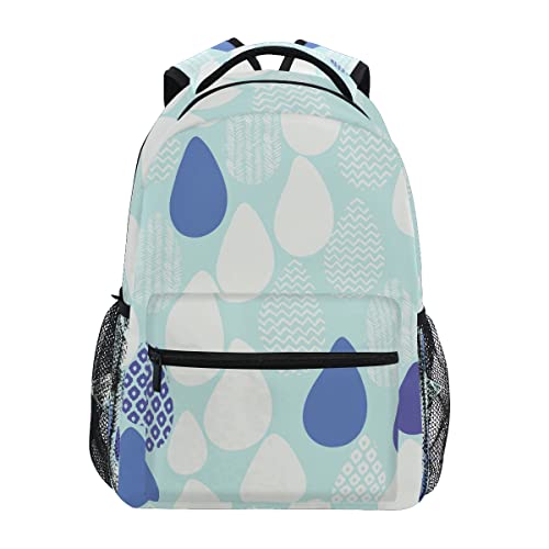 Sac à dos école goutte d'eau bleu pour étudiant et voyage ados