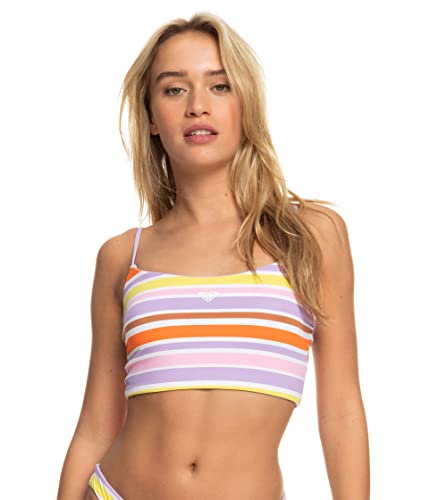Image of Roxy Kate Bosworth Tank Swimsuit Bright White Aloha Stripe Horizon XL