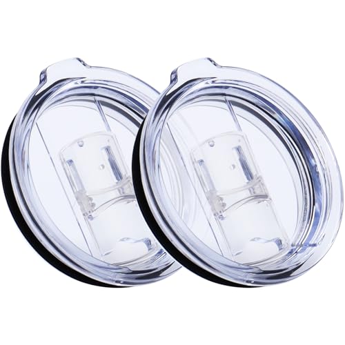 Docik Splash Resistant Spill Proof Lid for Yeti RTIC Ozark Trail 20 oz Tumbler Rambler and More Cup 2 Pack