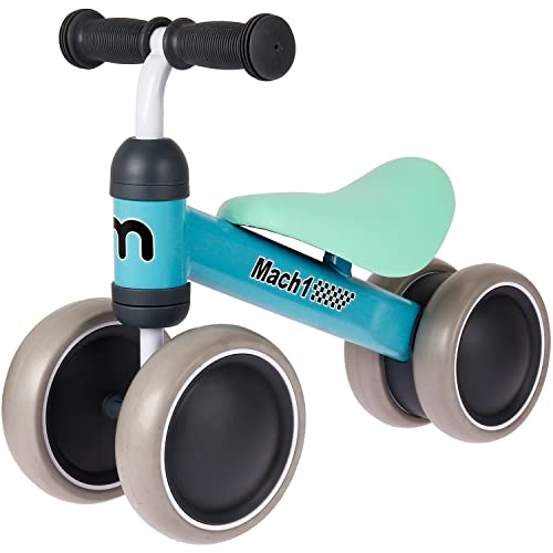 Mach1 Mini Kinder Kleinkinder Laufrad | von 1-3 Jahre | 4 weiche leise Räder | Lauflernrad Kinderlaufrad Rutscher (hellblau) Cover