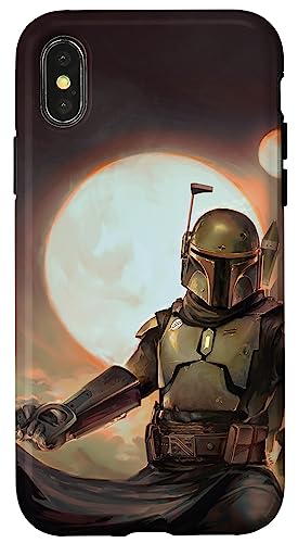 Coque iPhone X XS Star Wars Boba Fett rigide noire pour smartphone