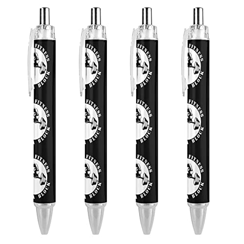 Gorilla Lifting - Bolígrafo retráctil para levantamiento de pesas, punta gruesa, instrumento de escritura de alta calidad, tinta negra, 0,55 mm, 4 unidades