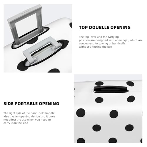 Luggage Cover Protector Suitcase Cover - High Elasticity Black Polka Dots White Suitcase Cover for Luggage2