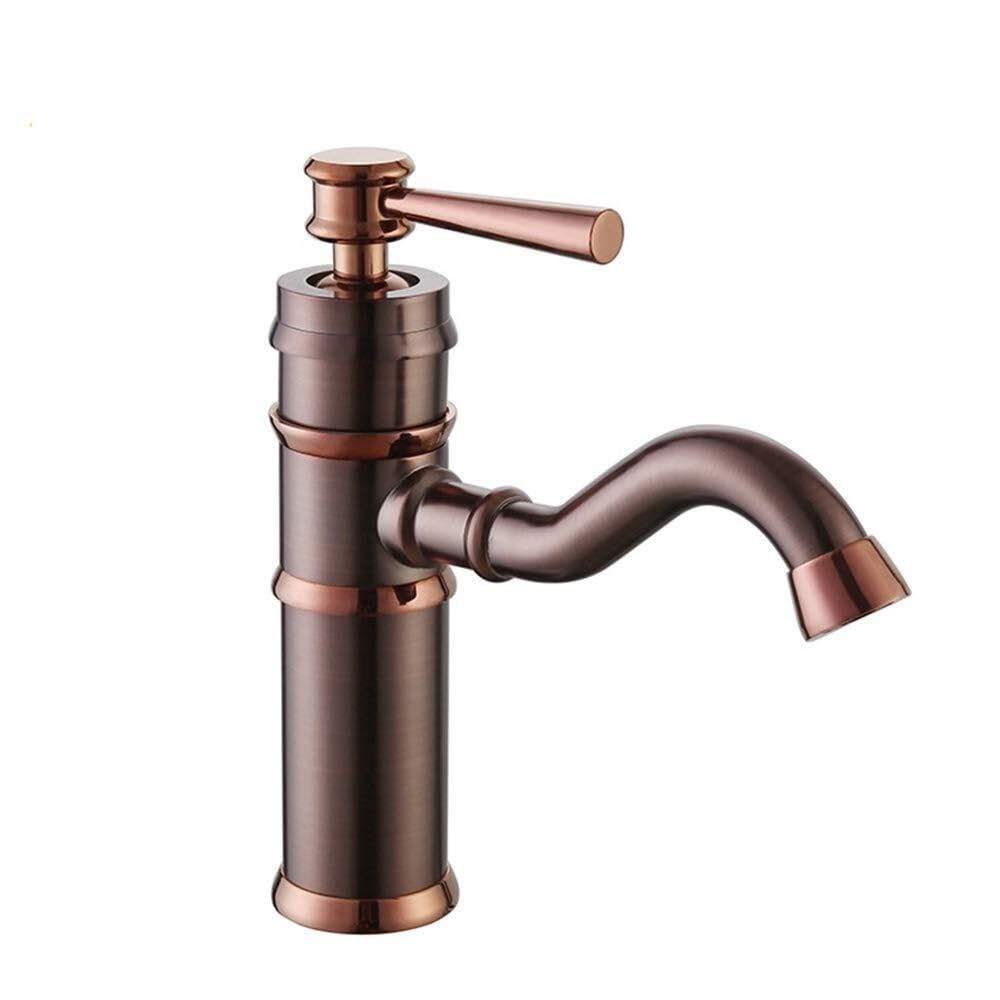 Robinet mitigeur d'évier eau chaude et froide en laiton à poignée unique