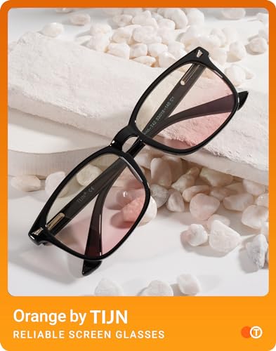 TIJN Blue Light Blocking Glasses for Women Men Clear Frame Square Nerd Eyeglasses Anti Blue Ray Computer Screen Glasses