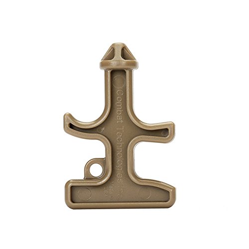 WATERCARBON 2pcs Stinger James Keating Re-Designed Self Defense Force Manipulator Tool, Light-Strong Nylon Plastic Wolf-Alarm Tools with Steel Keychain (Coffee, 2pcs)