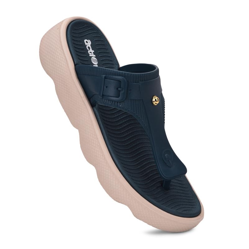 Image of ACTION Women's Thong Flip-Flops | Comfortable, Stylish Footwear for Everyday Use | Lightweight, Cushioned Footbed, Non-Slip Sole | Perfect for Summer, Beach, and Casual Wear