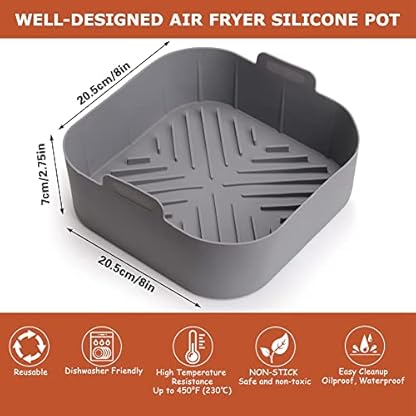 Wresetly Futter für Fritteusenkorb, Silikon, wiederverwendbar, für quadratische Fritteuse, für Lebensmittelsicherheit, Futter von Fritteusen, Backofen-Zubehör – Bild 8