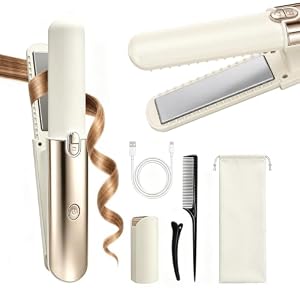 Glätteisen Mini Kabellos 5000mAh Akku, Reise Glätteisen Locken und Glätten