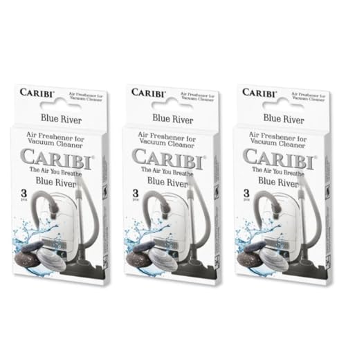 TIENDIFY – Ambientadores para Aspiradora Caribi en Pastillas | Perfuma al Aspirar | 3 Recambios Sellados | Fragancia Duradera | Para Aspiradoras con y sin Bolsa (PACK DE 3, BLUE RIVER)