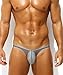 PAIZH Men's Sexy Low Rise Briefs See-through Ice Silk Bikini Soft Sheer Bulge Pouch Underwear Grey XL