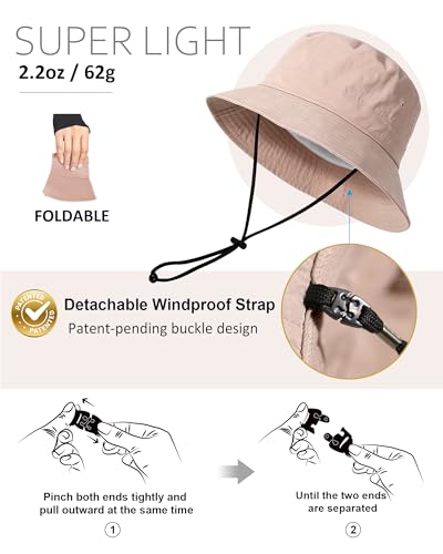 Image of Water-Resistant Bucket Hat for Women Men Rain Hat UPF 50+ Boonie Sun Hat Foldable Summer Floppy Fishing Safari Hats