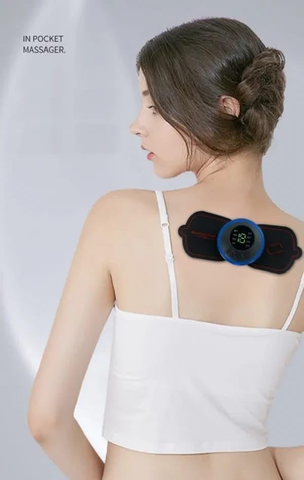 ELEGANT EMPORIUM Full Body Mini Butterfly TENS Massager with 8 Modes, 19 Levels Electric Rechargeable Portable EMS Patch for Shoulder, Neck, Arms, Legs, Neck, Men/Women