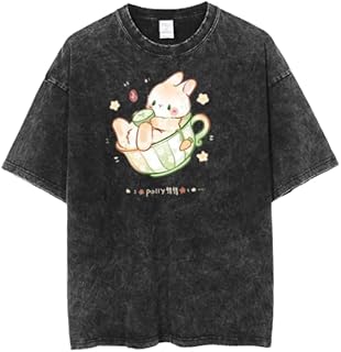 washed gray t-shirt bunny rabbit cute kawaii oversize 34