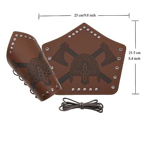 Manopla de couro com braçadeiras medievais, protetores de pulso viking para tiro com arco, braçadeir