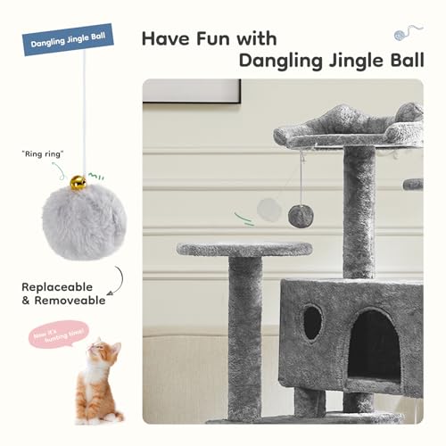 Árbol para Gatos de 54 Pulgadas con Rascadores y Plataformas miniatura 4