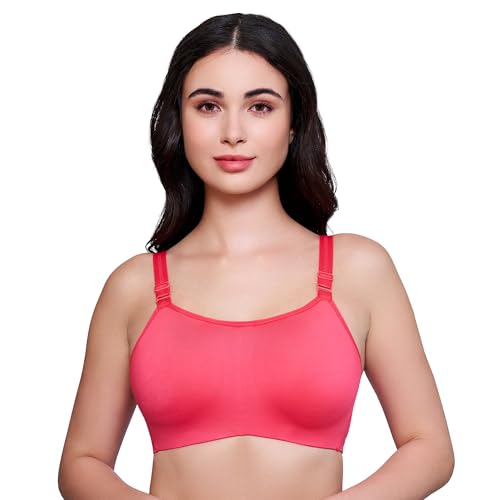 Image of TRYLO Riza Advancefit Women's Soft Padded Non-Wired Super Stretch Lycra Fabric High Round Neck Adjustable Broad Straps Everyday Wear Bra