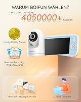 BOIFUN Babyphone mit Kamera, Ohne WLAN,IPS HD 720P Monitor, 360° Kamera – Ansicht 2