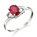 Imagen de 1,15 quilates anillo de oro blanco de 14 K Sólido con Natural ovalado Ruby
