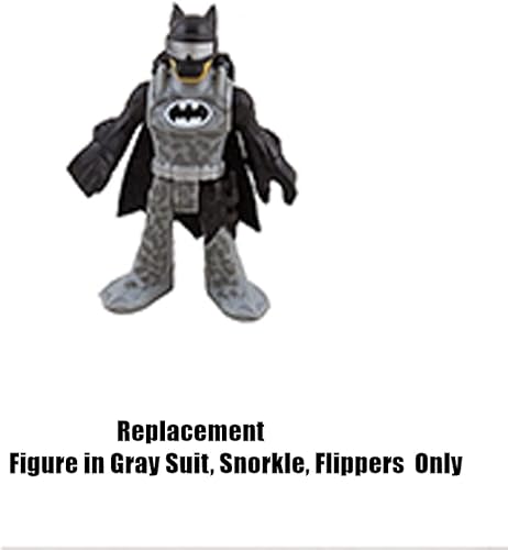 Miniatura 5 de Pieza de repuesto para Fisher-Price Imaginext DC Super-Friends Batsub Playset - GMP49  Figura de Batman de repuesto  Traje gris  Snorkle  Aletas