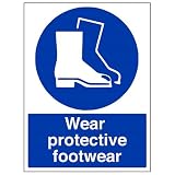 vsafety 41084bc-s'Porter Chaussures de protection obligatoire ppe signe, autocollant, Portrait, 300 mm x 400 mm, bleu