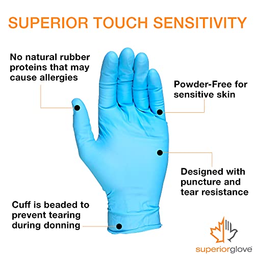 Superior Glove Keepkleen Contour Work Nitrile Gloves (100 Count) Latex Free Glove, Disposable Gloves, Powder Free, 9" Length - Rdcnpf (Small) #TOP1