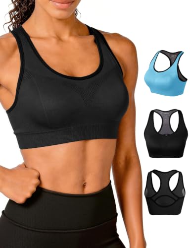 Image of Match Women's Seamless Racerback Sports Bra with Removable Pads Strappy Workout Bra Top for Yoga Gym Running Fitness New Size