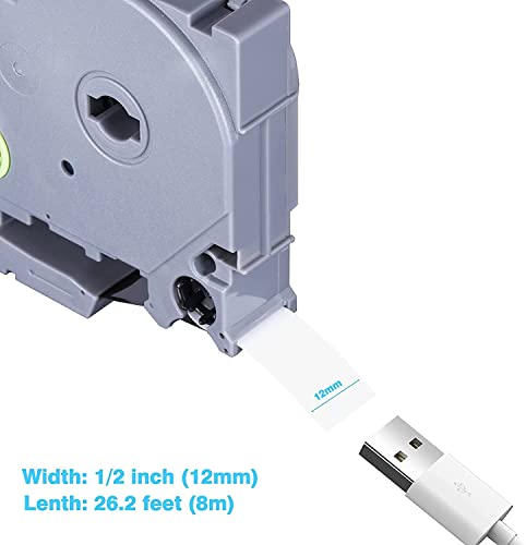 Filery 5-Pack Label Maker Tape For Brother Tze-231 Tz-231 Laminated P-Touch Label Maker Tape, For Model Pt D200 D210 H100 1880, Compatible Label Tape Replacement, 12Mm 0.47 Inch Black On White #TOP4