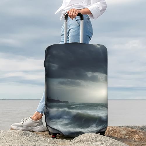 Luggage Cover Stormy Sea Travel Luggage Covers Thicker Elastic Suitcase Cover Dustproof Baggage Cover Scratch-Resistant Suitcase Cover Protector Fit 18-32 Inch Luggage Medium2