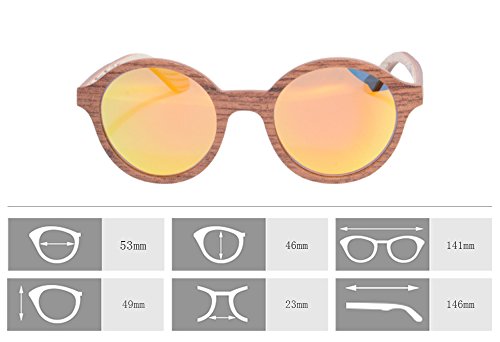 SHINU Wooden Glasses Wood Polarized Sunglasses with Wood Frame and Temple Eyewear-730172