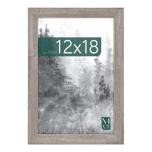 MCS Museum Poster Frame 12x18 Barnwood, Vertical & Horizontal Wall Hanging Large Picture Frame for Photos, Posters & Art Prints (1-Pack)