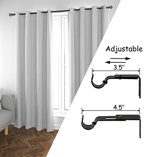 Black Curtain Rods For Windows 66 To 120 Inch, 1'' Diameter Stainless Steel Standard Decorative Heavy Duty Curtain Rod Set, Modern Single Drapery Rods With Adjustable Brackets For Indoor & Outdoor #TOP1